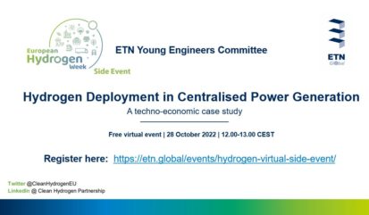Virtual side event on “Hydrogen Deployment in Centralised Power Generation: A Techno-Economic Case Study” (2022)